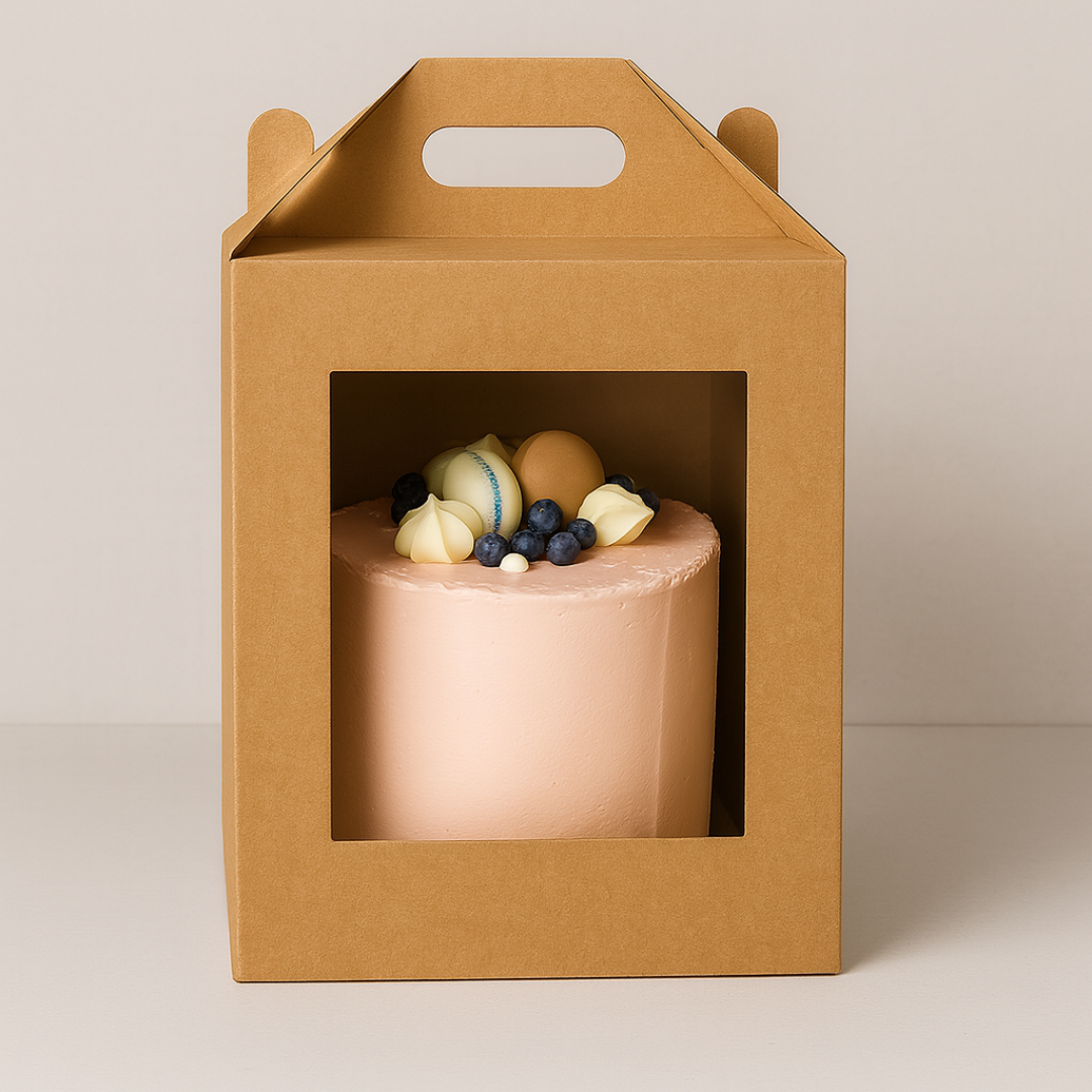Kraftowe opakowanie z okienkiem na tort