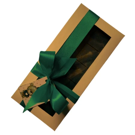 Opakowanie na czekoladę dubajską XXL 24x11x2,5 cm brązowe kraft