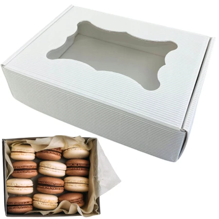 Pudełko na ciastka z okienkiem ECO 20x15x5 cm białe