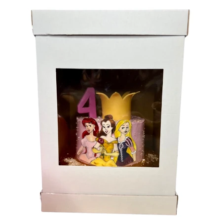 Pudełko na tort piętrowy z okienkiem 31x31x45 cm białe z instrukcją obsługi tortu