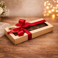 Opakowanie na czekoladę dubajską XXL Pudełko na pierniki 24x11x2,5 cm brązowe kraft