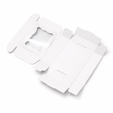 Pudełko na ciastka z okienkiem 25x15x5 cm białe z prążkowanej tektury