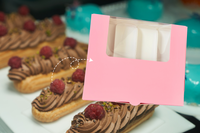 Pudełko na ciastka, eklery, lody cakesicles 20x17,5x6 cm różowe