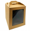 Pudełko na tort z okienkiem 30x30x32 cm brązowe kraft z Instrukcją obsługi tortu