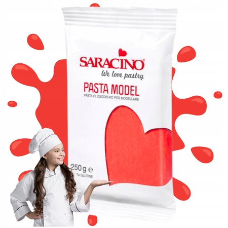 Czerwona masa cukrowa do figurek SARACINO 250g RED