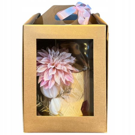 Pudełko na tort z okienkiem 28x28x32 cm brązowe KRAFT z Instrukcją obsługi tortu