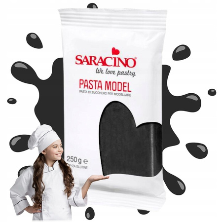 Czarna masa cukrowa do figurek SARACINO 250g BLACK