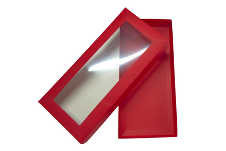 Opakowanie na czekoladę dubajską z okienkiem Pudełko na pierniki 24x11x2,5 cm czerwone