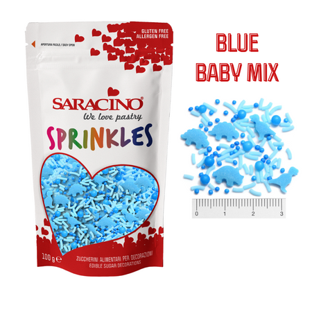 Posypka cukrowa do tortów i ciast BLUE BABY MIX Saracino 100g