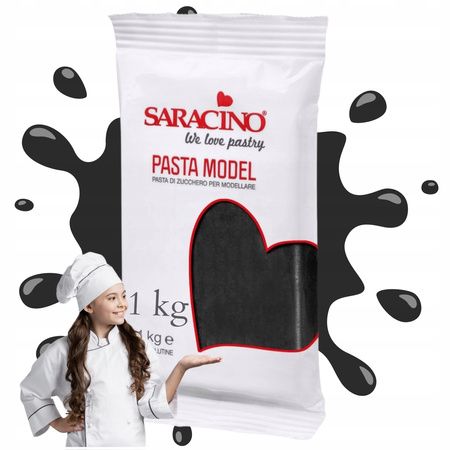 Czarna masa cukrowa do figurek SARACINO 1kg  BLACK