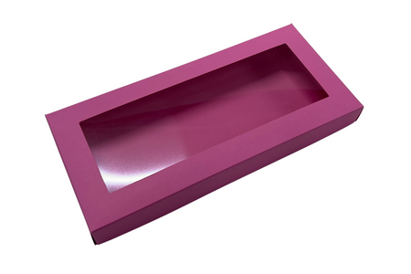 Opakowanie na czekoladę dubajską z okienkiem Pudełko na pierniki 24x11x2,5 cm różowe edycja limitowana 