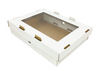 Tacka, pudełko na ciasto, desery, pączki 43x32x10 cm z okienkiem białe