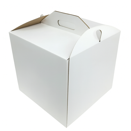 Pudełko na tort z rączką 26x26x26 cm białe