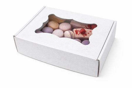 Pudełko na ciastka z okienkiem ECO 20x15x5 cm białe