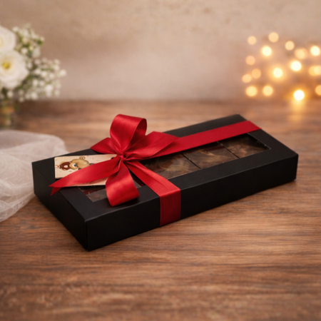 Opakowanie na czekoladę dubajską z okienkiem Pudełko na pierniki 24x11x2,5 cm czarne