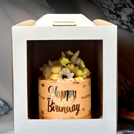 Pudełko na tort z okienkiem 22×22×25 cm białe + instrukcja GRATIS