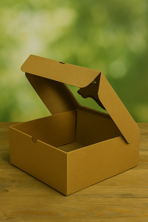 Pudełko na tort, ciasto typu sweetbox Pan Ciastek 25x25x14 cm brązowe kraft