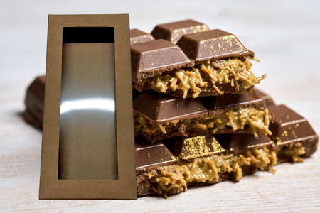 Opakowanie na czekoladę dubajską XXL Pudełko na pierniki 24x11x2,5 cm brązowe kraft