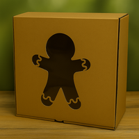 Pudełko na tort, ciasto typu sweetbox Pan Ciastek 25x25x14 cm brązowe kraft