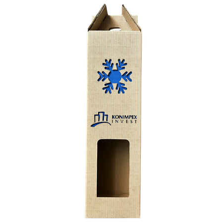 Opakowanie na wino z rączką 8,5x8,5x32 cm z wycięciem laserowym