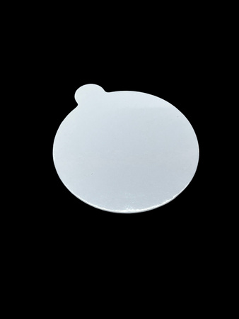 Podkład bankietowy do monoporcji okrągły z uchwytem 8 cm biały