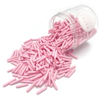 Posypka cukrowa do tortów i ciast HAPPY SPRINKLES Pink Dull Rods różowe pałeczki 90g