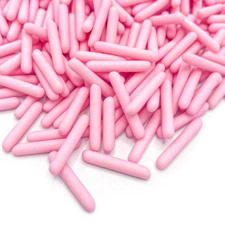 Posypka cukrowa do tortów i ciast HAPPY SPRINKLES Pink Dull Rods różowe pałeczki 90g