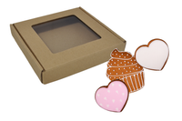 Pudełko na pierniki z okienkiem 15x15x2,5 cm Eco prążkowane 