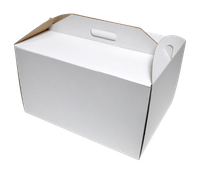 Pudełko na tort z rączką 42x32x25 cm prostokątne białe