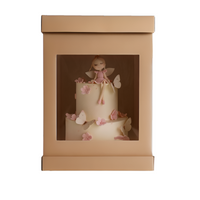 Pudełko na tort piętrowy z okienkiem  31x31x45 cm kraft 