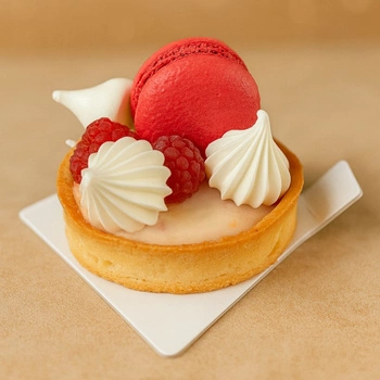 Podkład bankietowy do monoporcji kwadratowy z uchwytem 8x8 cm  biały