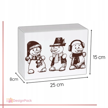 Pudełko na ciasto 25x15x8 cm z dekoracyjnym motywem Bałwanka