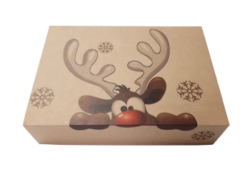 Pudełko na ciasto 31x22x8 z dekoracyjnym motywem Renifera
