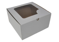 Opakowanie na tort białe 25x25x14 cm okienko