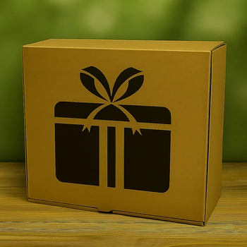 Pudełko na tort, ciasto typu sweetbox prezent 25x25x14 cm brązowe kraft