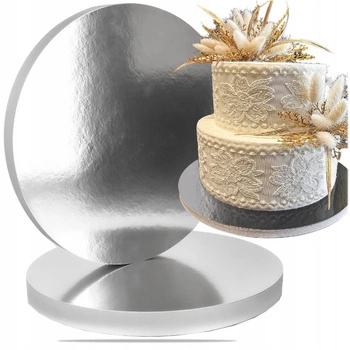Podkład cukierniczy pod tort styrodurowy Ø 26 cm srebrny