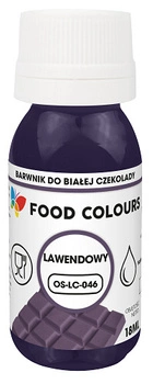 Lawendowy barwnik spożywczy do białej czekolady i mas tłustych  Food Colours  18 ml