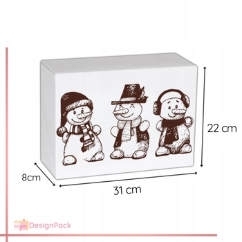 Pudełko na ciasto 31x22x8 z dekoracyjnym motywem Bałwanka