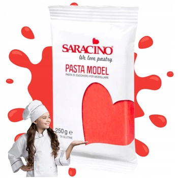 Czerwona masa cukrowa do figurek SARACINO 250g RED