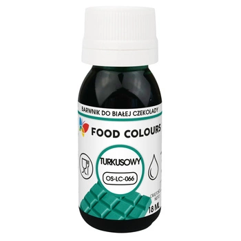 Turkusowy barwnik spożywczy do białej czekolady i mas tłustych  Food Colours  18 ml