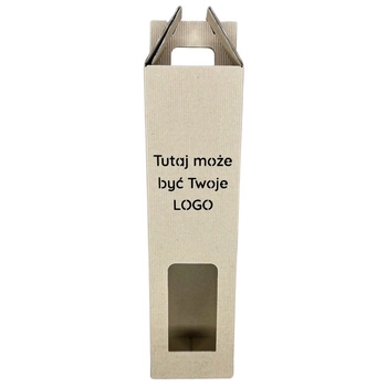 Opakowanie na wino z rączką 8,5x8,5x32 cm z wycięciem laserowym