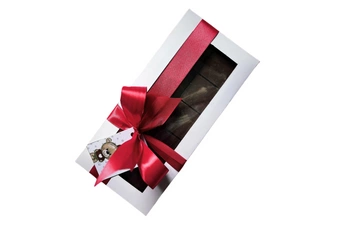 Opakowanie na czekoladę dubajską z okienkiem Pudełko na pierniki 24x11x2,5 cm białe