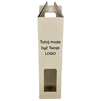 Opakowanie na wino z rączką 8,5x8,5x32 cm z wycięciem laserowym
